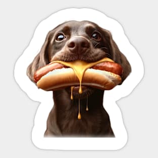 Dog and Hot dog 7103 Sticker